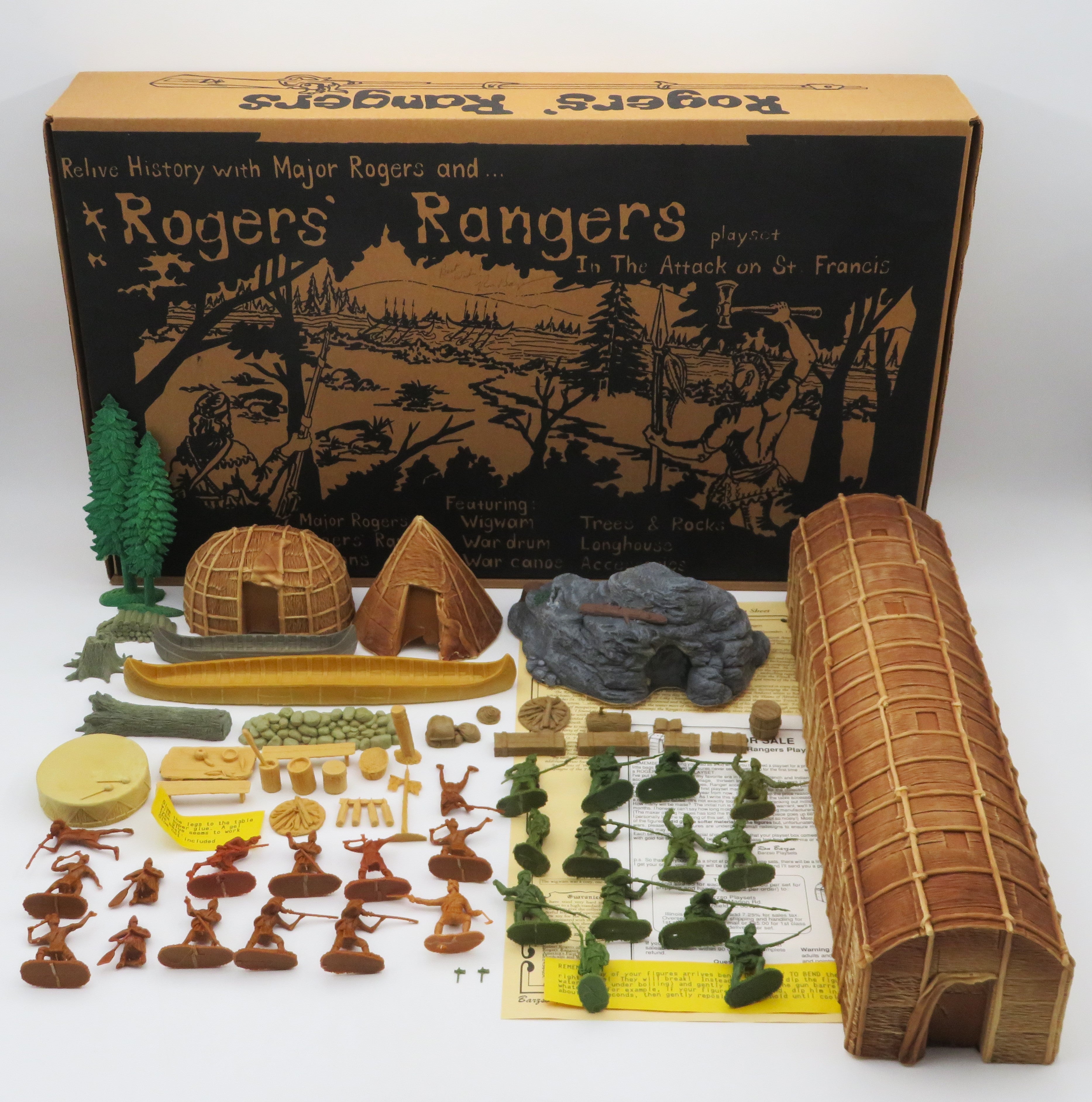 VINTAGE Rogers' Rangers Attack on St. Francis Playset - Barzso Playsets (1993) Collectible